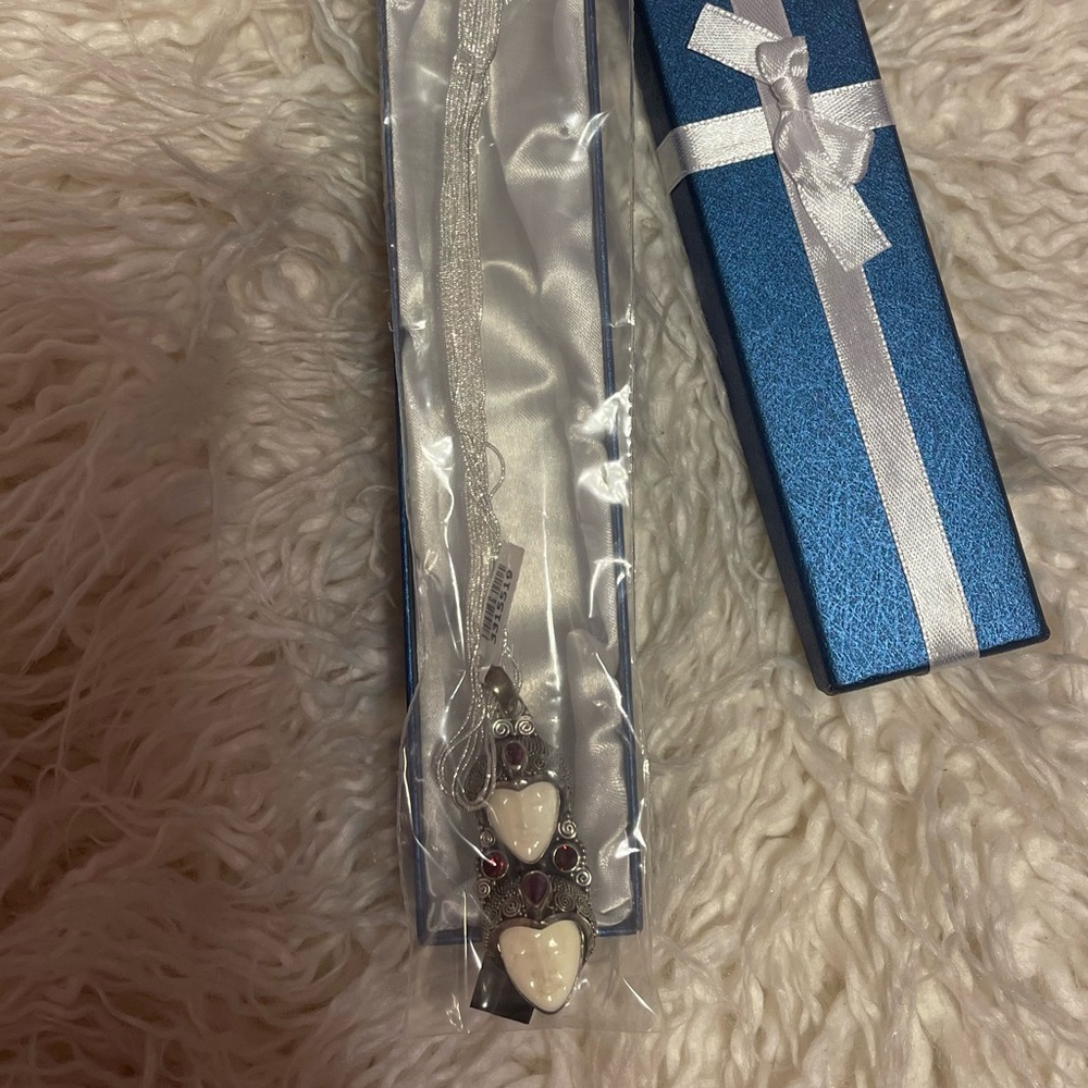 Elegant Silver Necklace with Blue Gift Box